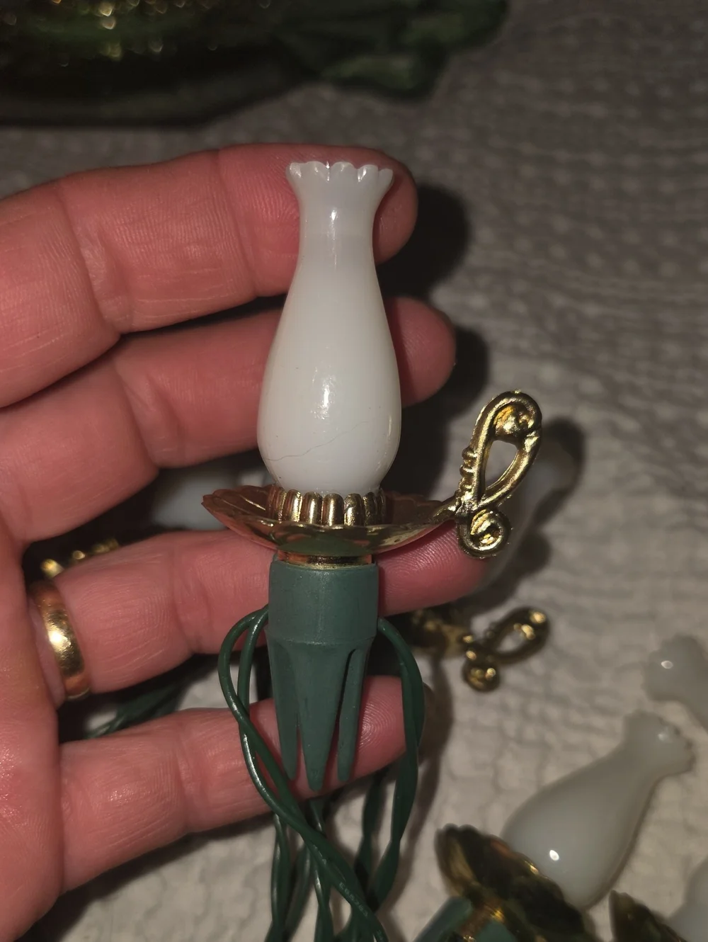 Vtg Hurricane Lamp Christmas String Lights - 20 Light Strand Working Novelty